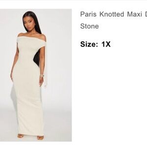 Elegant Off-Shoulder Maxi Dress in Cream